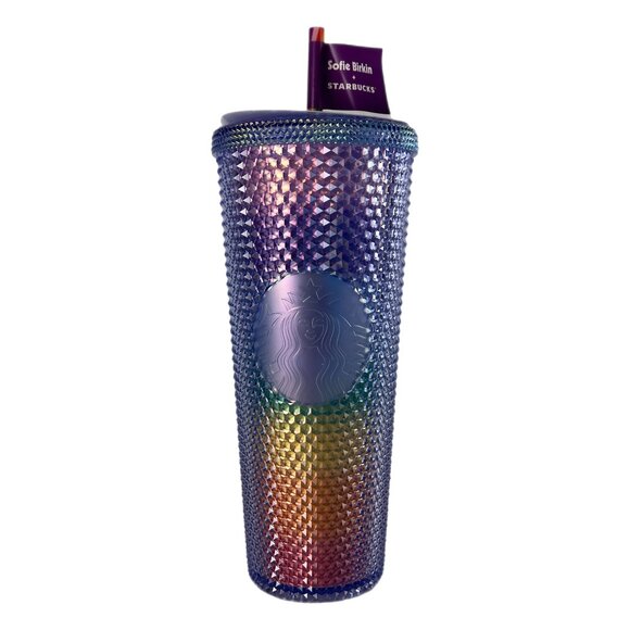 Sofie Birkin + Starbucks 2024 Pride Studded Rainbow Cold Cup, 24 oz Venti NWT - Picture 1 of 6